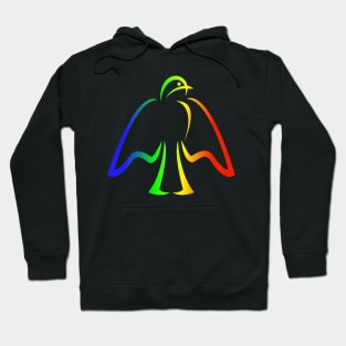 Rainbow world peace dove stylistically drawn Hoodie